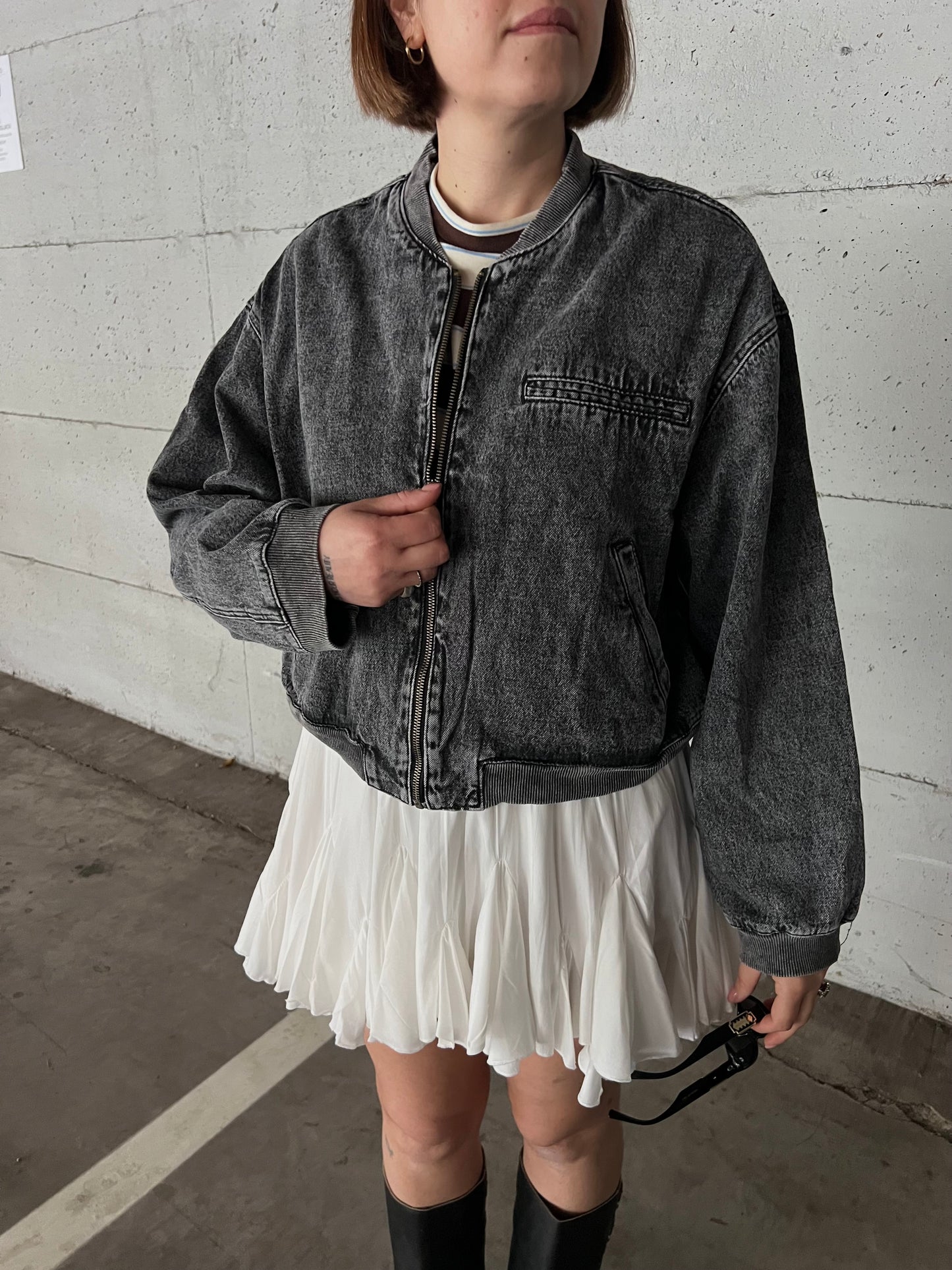 bomber denim grigio