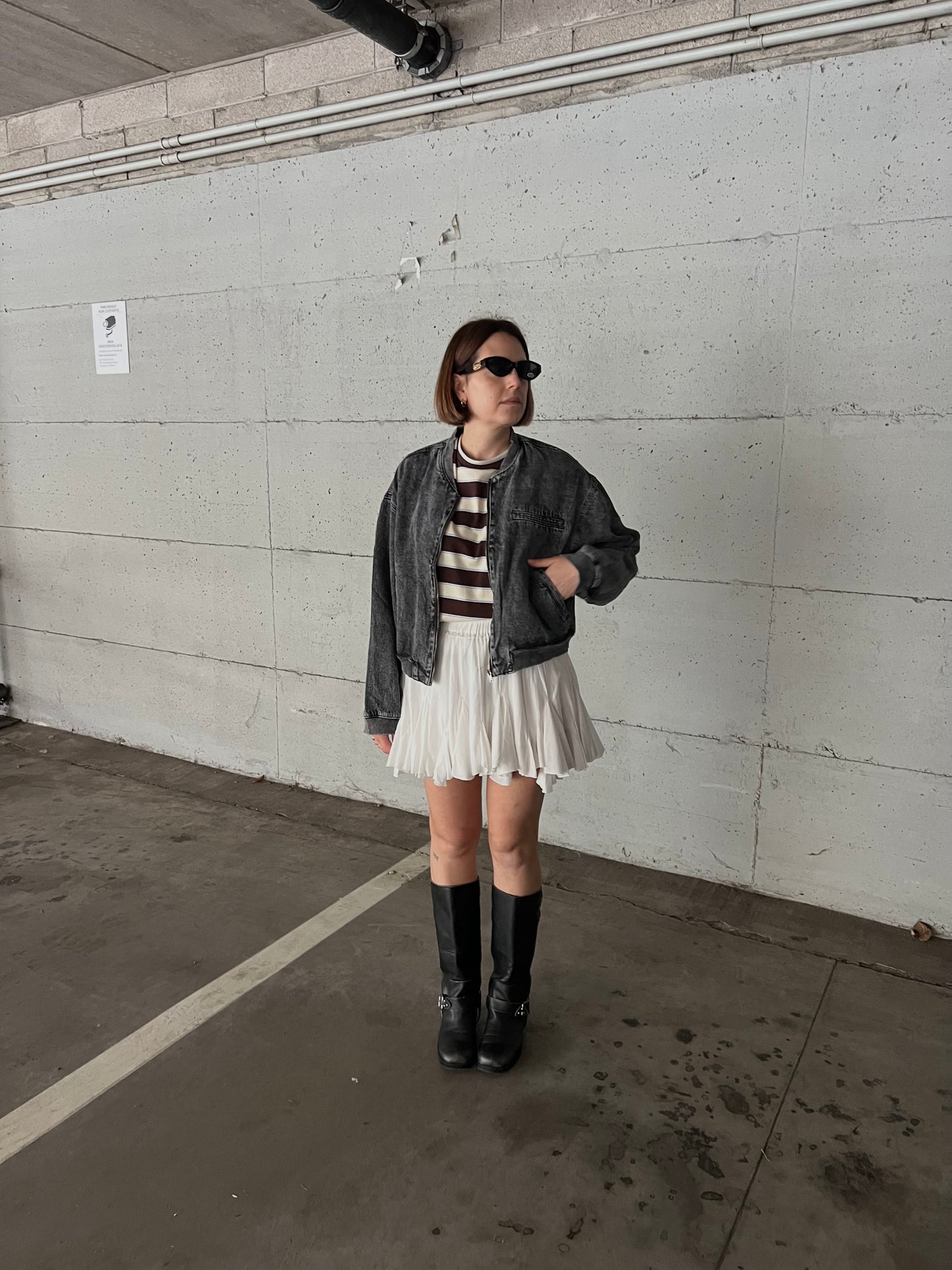bomber denim grigio