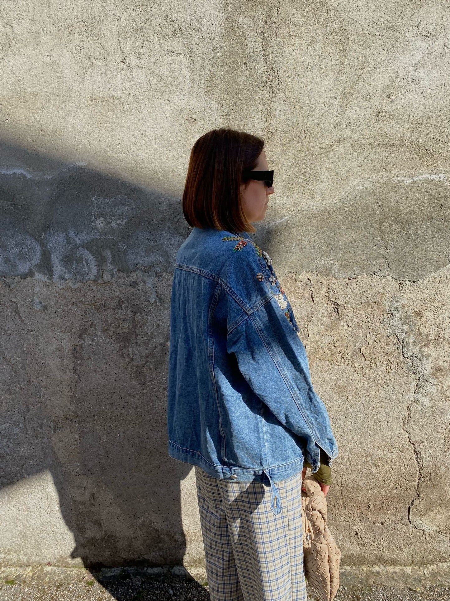 giubbotto denim flower