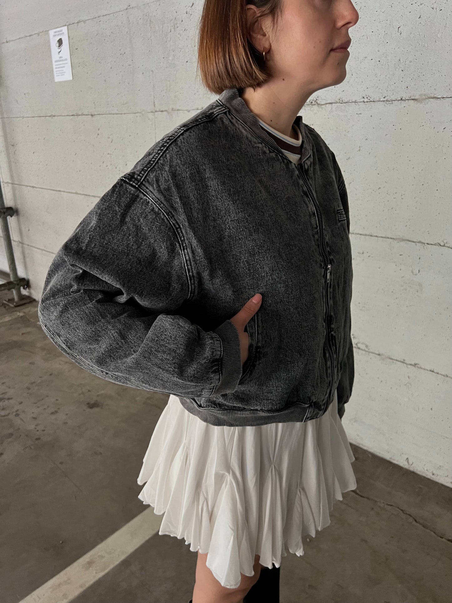 bomber denim grigio