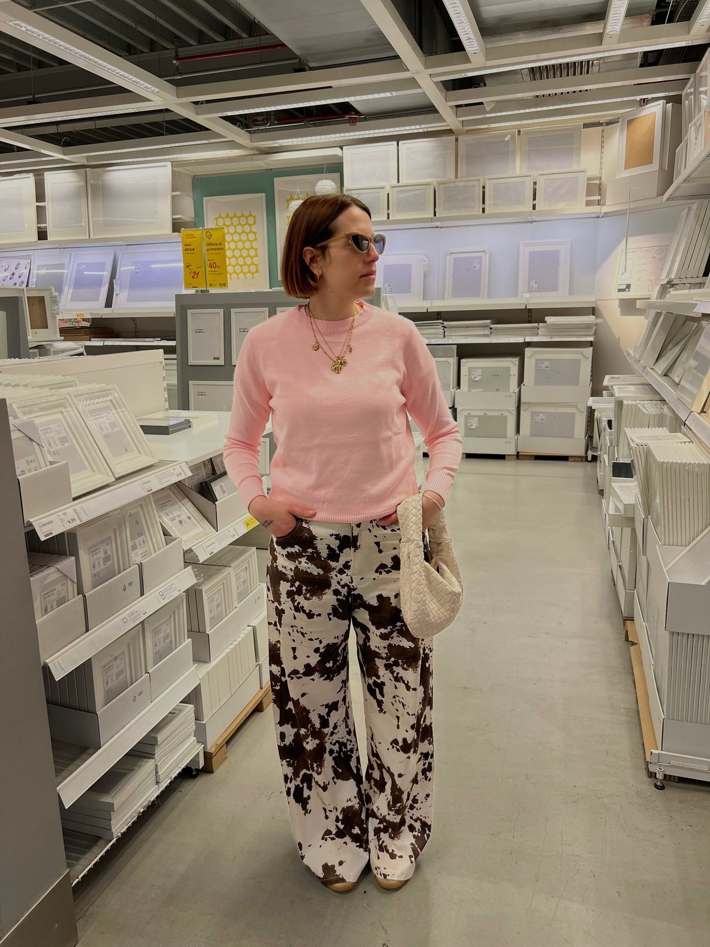 pantaloni cow print