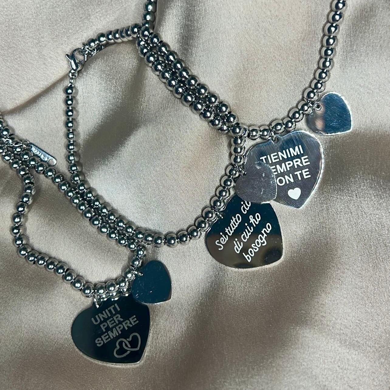 bracciali cuore scritta