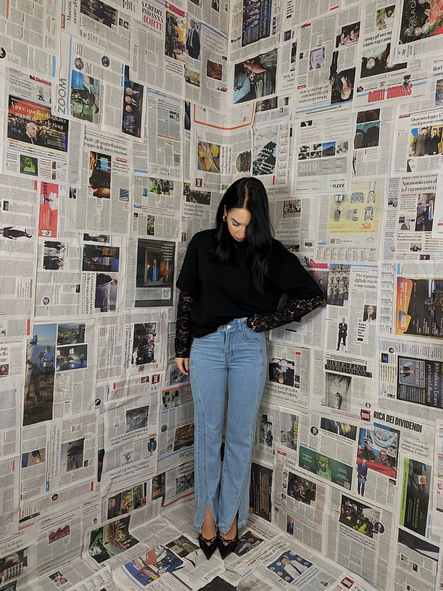 Jeans con spacchetto