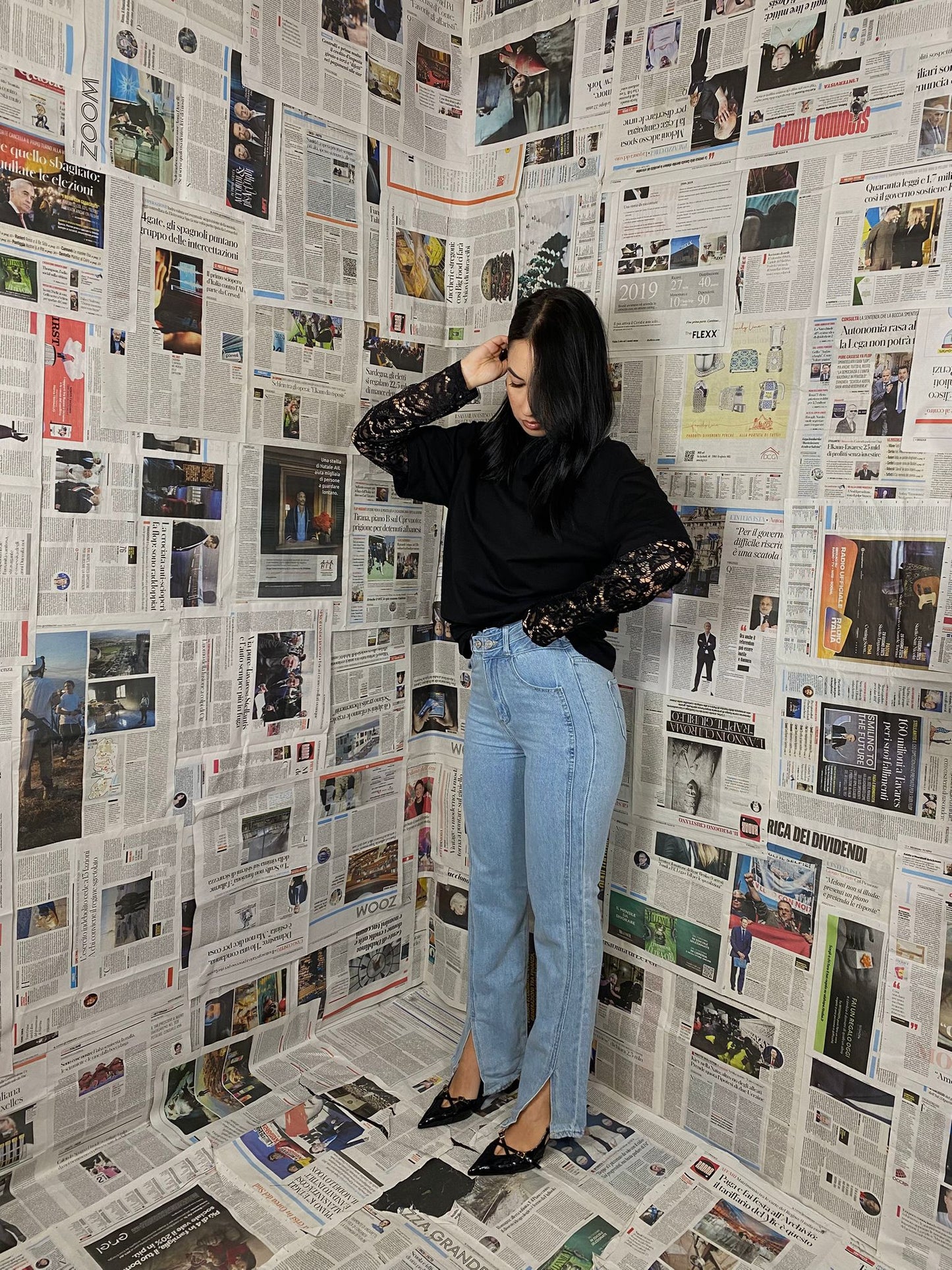 Jeans con spacchetto