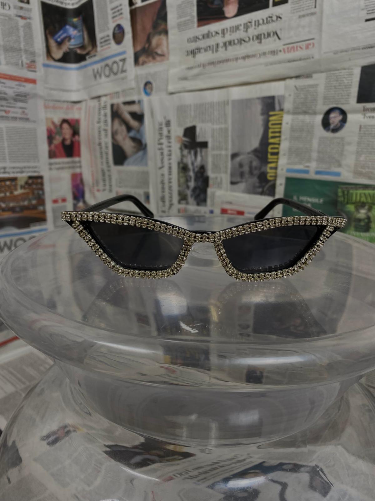 occhiali cat strass