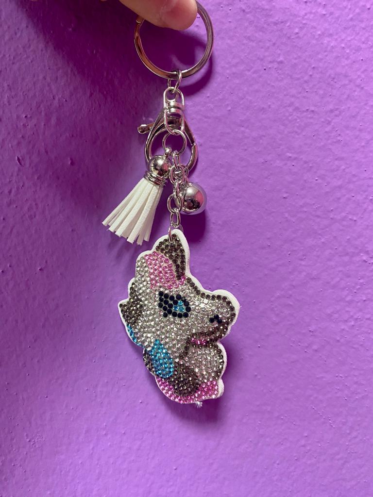 portachiavi ecopelle con strass