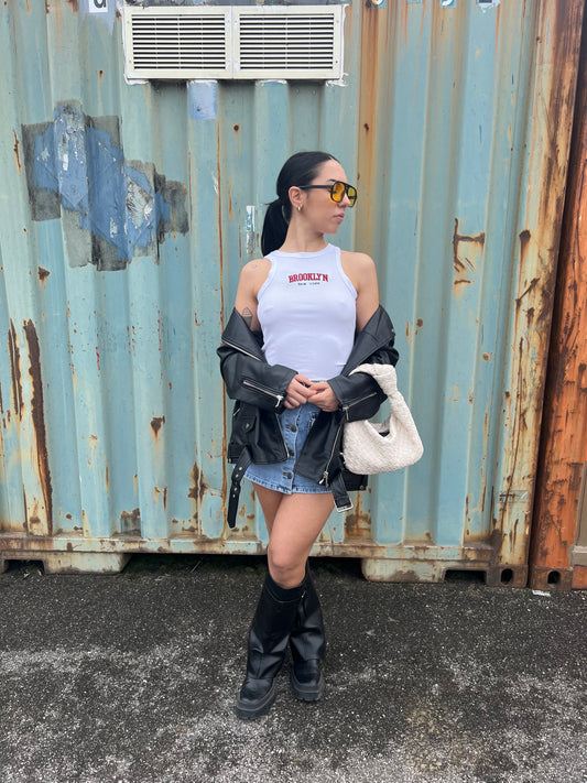 canotta Brooklyn bianca