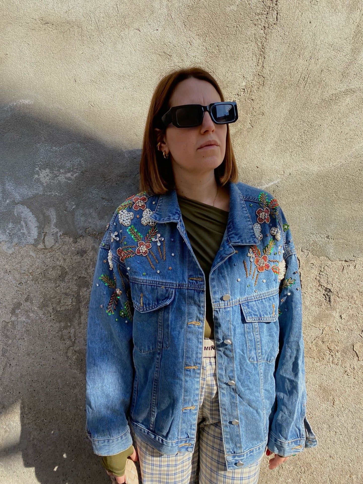 giubbotto denim flower