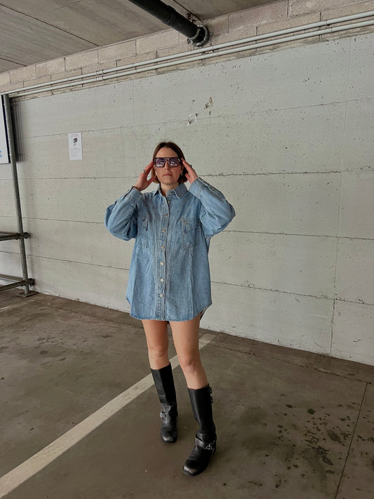 camicia denim over