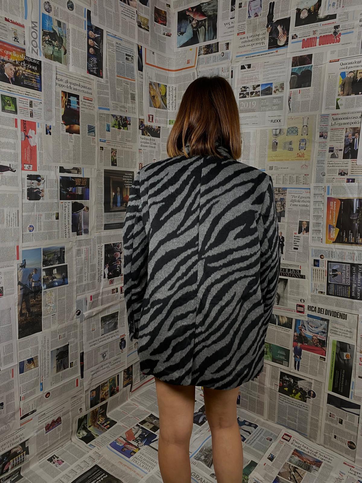 blazer in panno zebrato